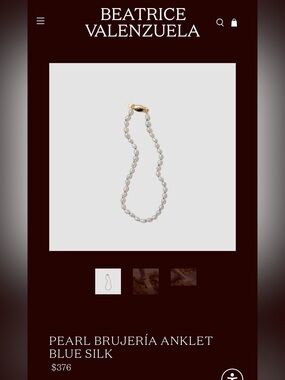 BEATRICE VALENZUELA - PEARL BRUJERÍA ANKLET BLUE SILK